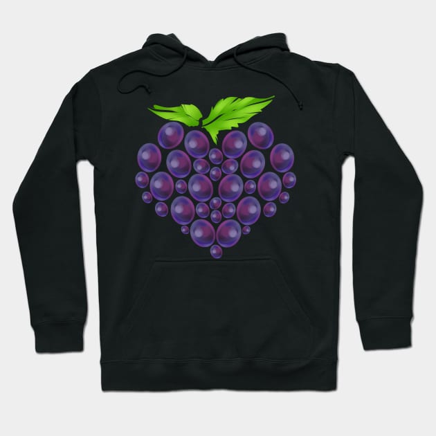 Vitis Vine of Berries In Heart Shape - Vegetarian - Go Vegan Hoodie by SinBle